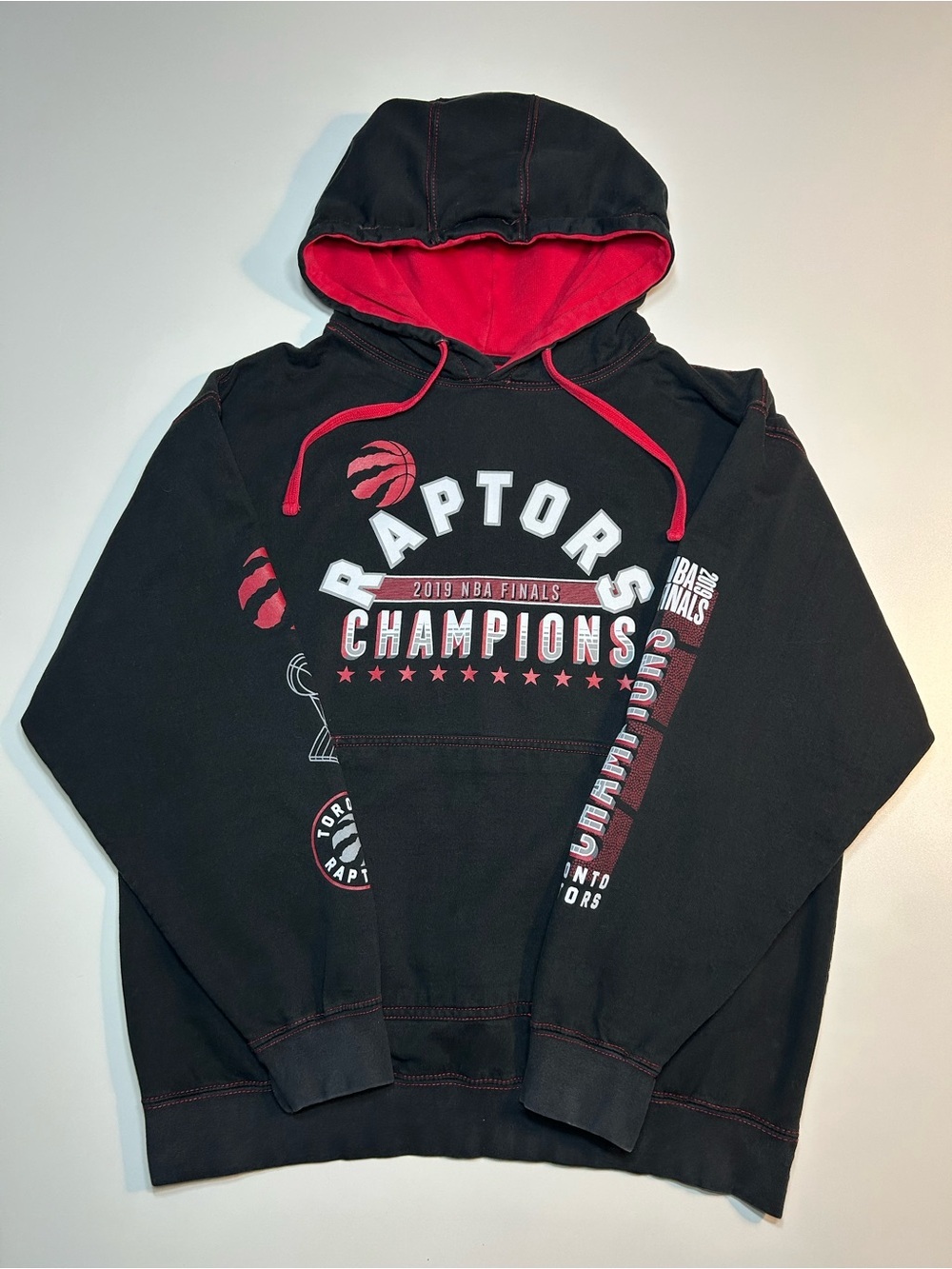 Fanatics Toronto Raptors 2019 NBA Finals Champions Hoodie Black Red Pullover